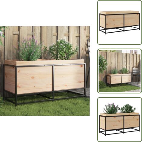 The Living Store Fioriera da Giardino 100x40x50 cm in Legno Massello di Pino - Fioriera in legno