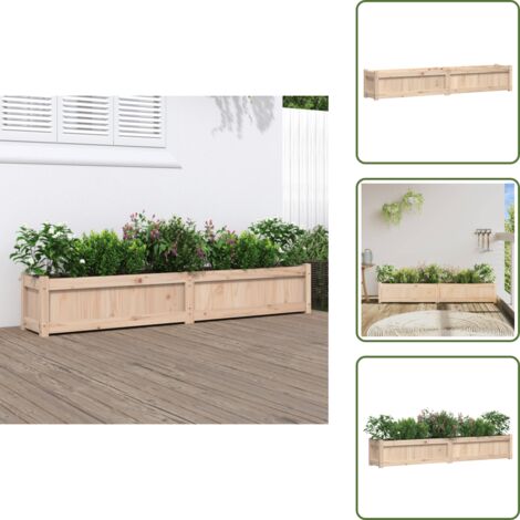 The Living Store Fioriera da Giardino 180x31x31 cm in Legno Massello di Pino - Fioriera in legno