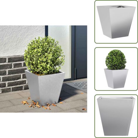 The Living Store Fioriera da Giardino 30x30x30 cm Acciaio Zincato - Fioriera in acciaio zincato