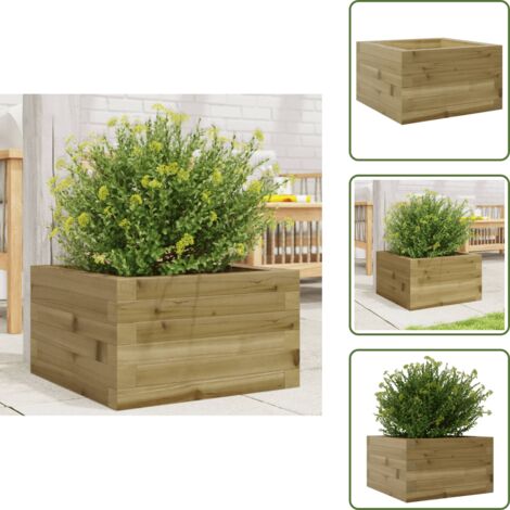 The Living Store Fioriera da Giardino 40x40x23 cm in Legno di Pino Impregnato - Fioriera in legno