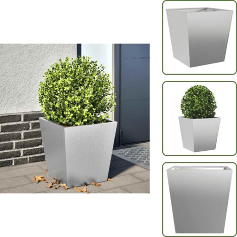 The Living Store Fioriera da Giardino 40x40x40 cm in Acciaio Zincato - Fioriera in acciaio zincato