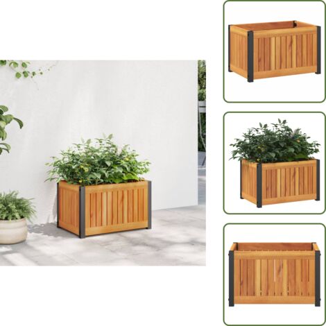 The Living Store Fioriera da Giardino 45x30x27,5 cm in Legno Massello di Acacia - Fioriera in legno