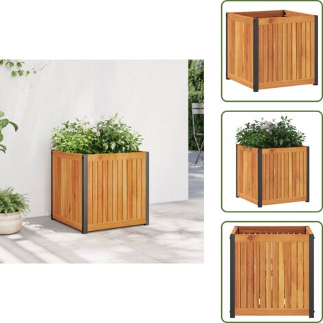 The Living Store Fioriera da Giardino 45x45x44 cm in Legno Massello di Acacia - Fioriera in legno