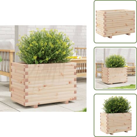 The Living Store Fioriera da Giardino 70x40x49,5 cm in Legno Massello di Pino - Fioriera in legno