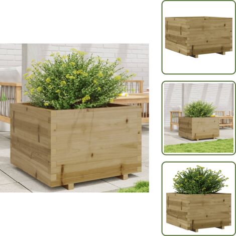 The Living Store Fioriera da Giardino 70x70x49,5 cm in Legno di Pino Impregnato - Fioriera in legno