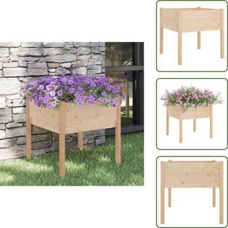 The Living Store Fioriera da Giardino 70x70x70 cm in Legno Massello di Pino - Fioriera in legno