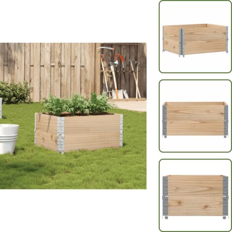 The Living Store Fioriera da Giardino 80x60 cm in Legno Massello di Pino - Fioriera in legno