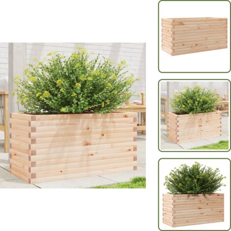 The Living Store Fioriera da Giardino 90x40x45,5 cm in Legno Massello di Pino - Fioriera in legno