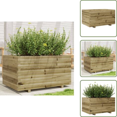 The Living Store Fioriera da Giardino 90x60x49,5 cm in Legno di Pino Impregnato - Fioriera in legno