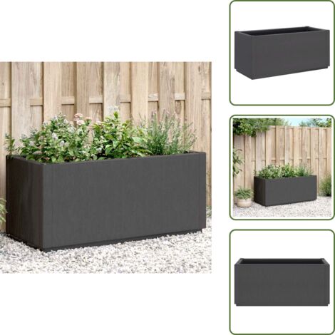 The Living Store Fioriera da Giardino Grigio Scuro 80x36x35 cm in PP - Fioriera da patio