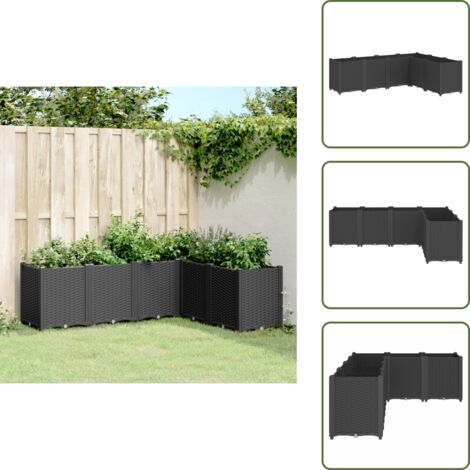 The Living Store Fioriera da Giardino Nera 160x120x53 cm in PP - Fioriera da patio
