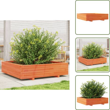 The Living Store Fioriera Giardino 100x100x26,5cm Legno Massello Pino - Fioriera in legno