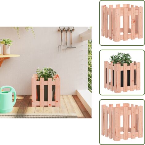 The Living Store Fioriera Giardino Design Recinzione 40x40x40cm Massello Douglas - Fioriera in legno