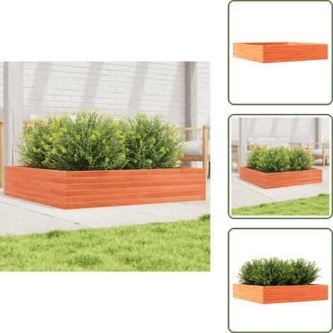The Living Store Fioriera Giardino Marrone Cera 110x110x23cm Legno Massello Pino - Fioriera in legno