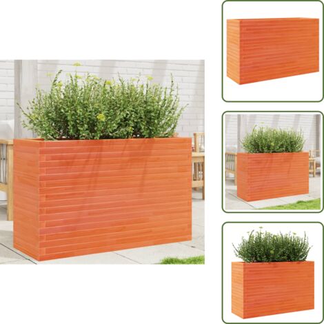 The Living Store Fioriera Giardino Marrone Cera 110x40x68,5 Legno Massello Pino - Fioriera da balcone