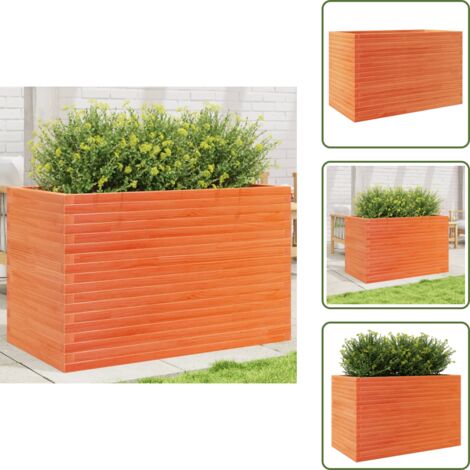 The Living Store Fioriera Giardino Marrone Cera 110x60x68,5 Legno Massello Pino - Fioriera da patio