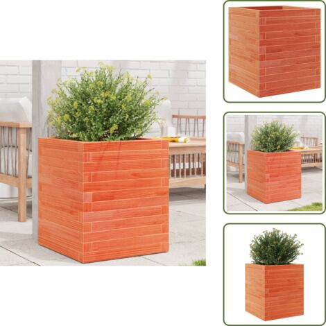 The Living Store Fioriera Giardino Marrone Cera 40x40x46 cm Legno Massello Pino - Fioriera in legno