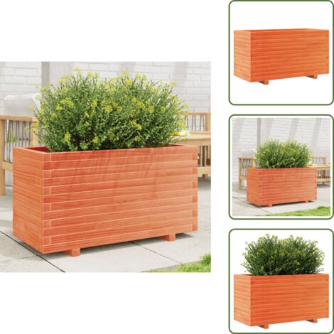 The Living Store Fioriera Giardino Marrone Cera 90x40x49,5cm Legno Massello Pino - Fioriera in legno