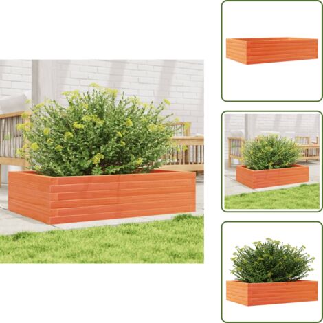 The Living Store Fioriera Giardino Marrone Cera 90x60x23 cm Legno Massello Pino - Fioriera in legno