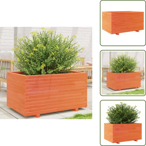 The Living Store Fioriera Giardino Marrone Cera 90x60x49,5cm Legno Massello Pino - Fioriera da patio