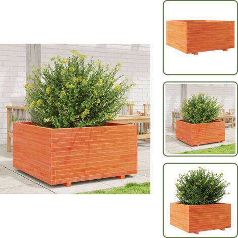 The Living Store Fioriera Giardino Marrone Cera 90x90x49,5cm Legno Massello Pino - Fioriera da patio