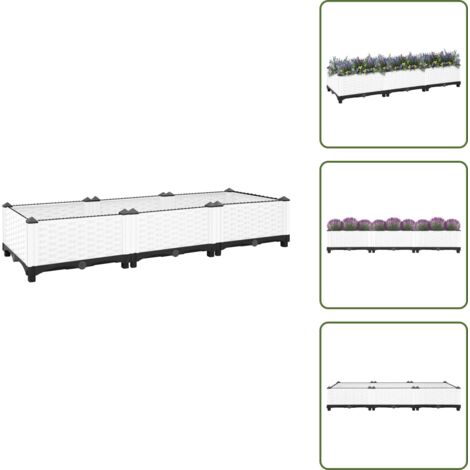 The Living Store Fioriera Rialzata 120x40x23 cm in Polipropilene - Fioriera in polipropilene