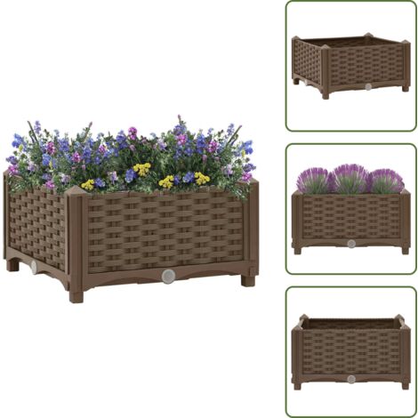 The Living Store Fioriera Rialzata 40x40x23 cm in Polipropilene - Fioriera rialzata