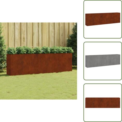 The Living Store Fioriera Rialzata da Giardino 280x40x80 cm in Acciaio Corten - Fioriera rialzata