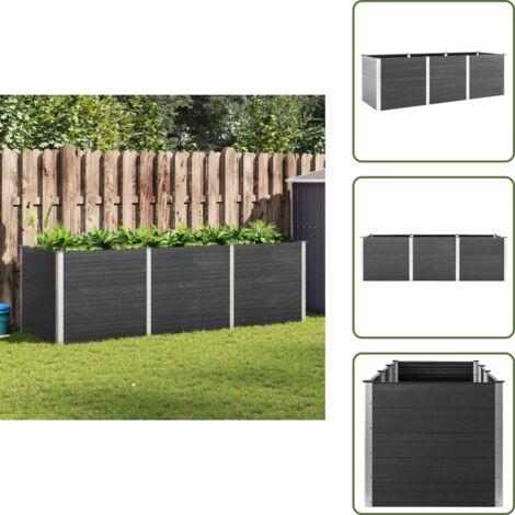 The Living Store Fioriera Rialzata da Giardino 300x100x91 cm in WPC Grigio - Fioriera in WPC