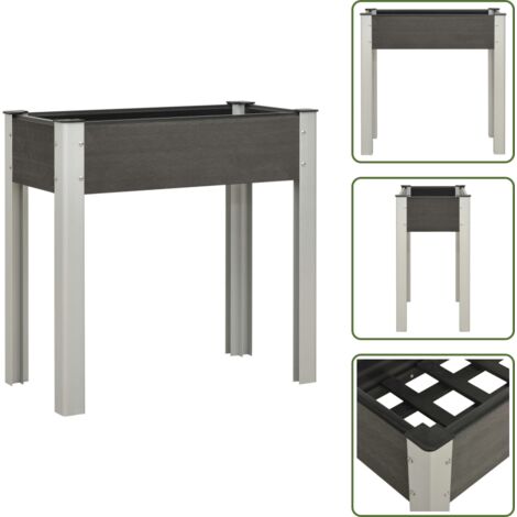 The Living Store Fioriera Rialzata da Giardino 75x40x75 cm in WPC Grigio - Fioriera rialzata