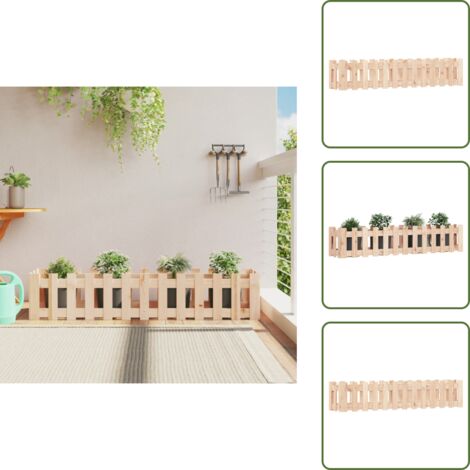 The Living Store Fioriera Rialzata Giardino a Recinzione 150x30x30 cm Legno Pino - Fioriera in legno