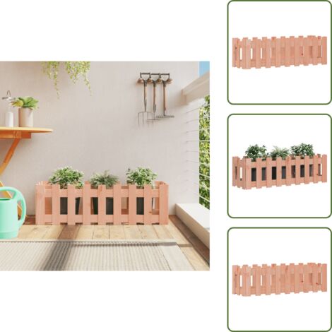 The Living Store Fioriera Rialzata Giardino Recinzione 100x30x30cm Legno Douglas - Fioriera rialzata
