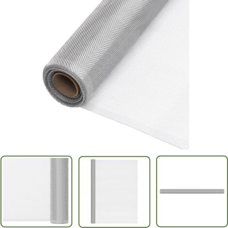 The Living Store Fliegengitter Aluminium 100x2000 cm Silbern - Insektenschutz - Fliegengitter - Alu-Netz - Fenstergitter - Türschutz