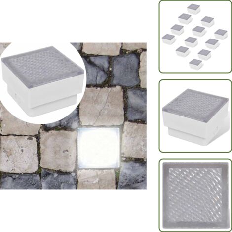 The Living Store Focos empotrables LED 12 uds 100x100x68 mm - Luces LED para jardín