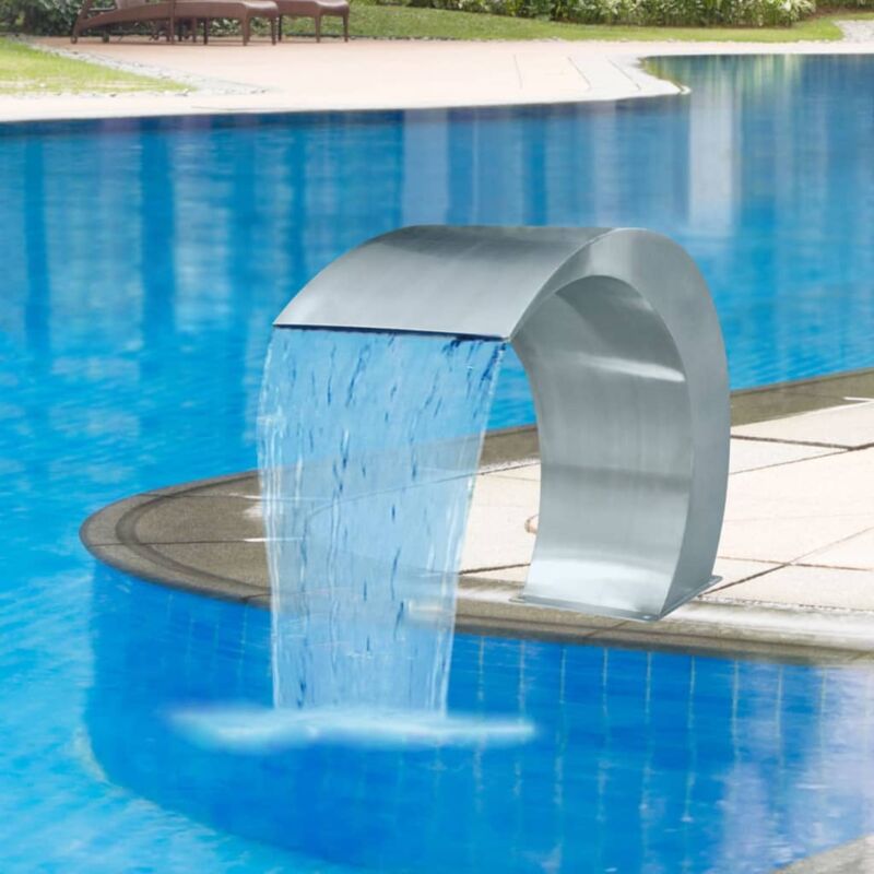 The Living Store - Fontaine cascade de piscine Acier inoxydable 45 x 30 x 60 cm Argent