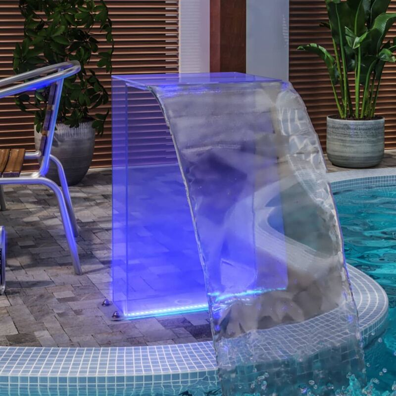 Fontaine de piscine avec led rvb Acrylique 51 cm The Living Store Transparent
