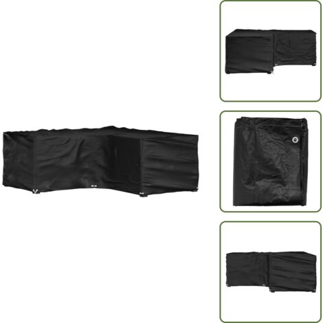 The Living Store Funda para muebles de jardín forma de L 16 ojales 215x215x70 cm - Funda para ratán