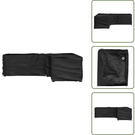 The Living Store Funda para muebles de jardín forma de L 16 ojales 250x250x70 cm - Funda para ratán