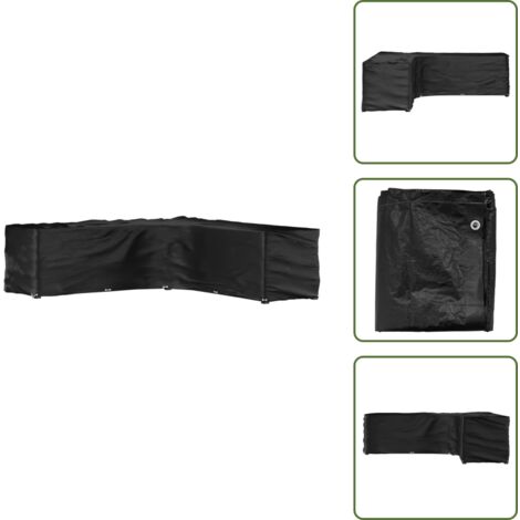 The Living Store Funda para muebles de jardín forma de L 20 ojales 300x300x90 cm - Funda para ratán