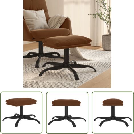 The Living Store Fußhocker Braun 60x60x36 cm Mikrofasergewebe - Mikrofaser Sessel - Hocker Braun - Couchtisch - Beistelltisch - Wohnzimmer Deko