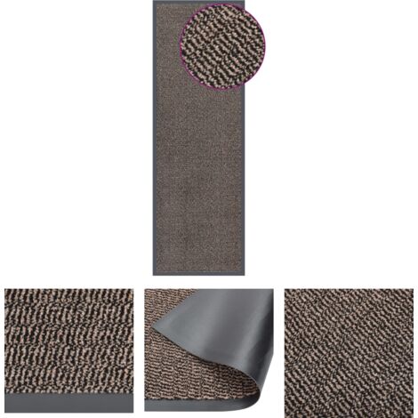 The Living Store Fußmatte getuftet 60x180 cm Dunkelbraun - Fußmatten