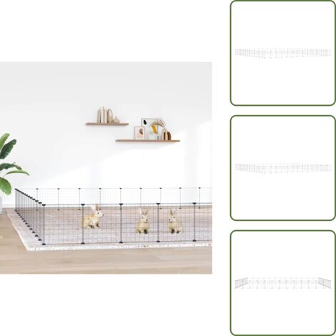 The Living Store Gabbia per Animali 52 Pannelli con Porta Nero 35x35 cm Acciaio - Gabbia per animali domestici