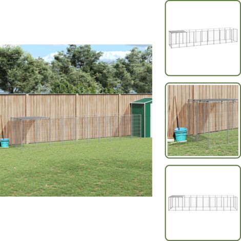 The Living Store Gabbia per Cani Argento 6,05 m² in Acciaio - Recinto per cani