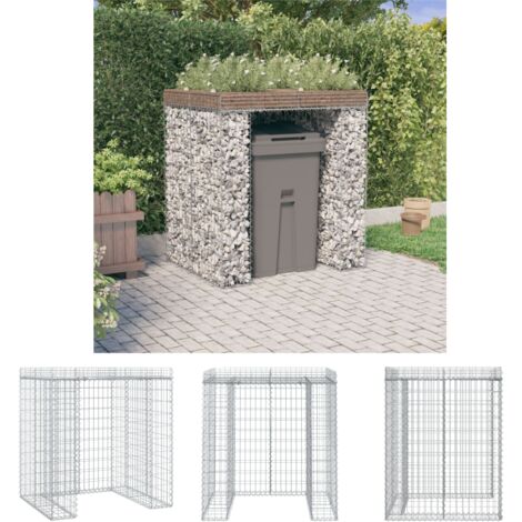 The Living Store Gabionen-Mülltonnenbox 110x91x120 cm Verzinktes Eisen - Abfallbehälter-Verkleidungen