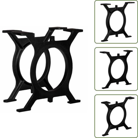 The Living Store Gambe per Tavolino da Caffè 2 pz a Forma di O in Ghisa - Gambe in ghisa