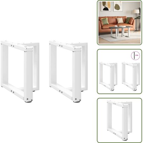The Living Store Gambe per Tavolino da Caffè a Forma di T 2 pz Bianche 50x25x(42-43) cm Acciaio - Gambe in acciaio