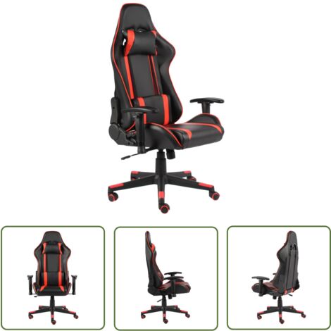 The Living Store Gaming-Stuhl Drehbar Rot PVC - Gaming Stuhl - PC Stuhl - Gamer Chair - Schreibtischstuhl - Ergonomischer Stuhl