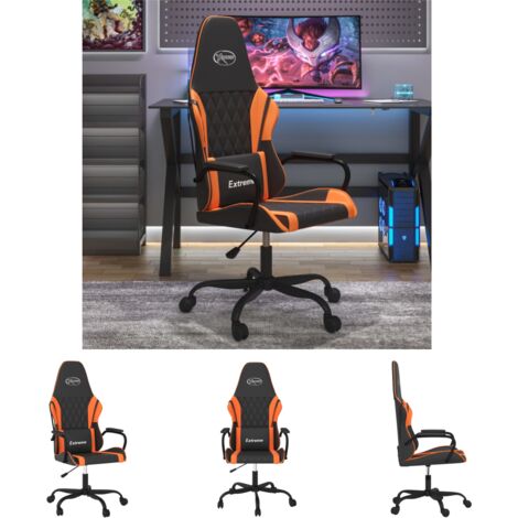 The Living Store Gaming-Stuhl Schwarz und Orange Kunstleder -  Gaming-Sessel