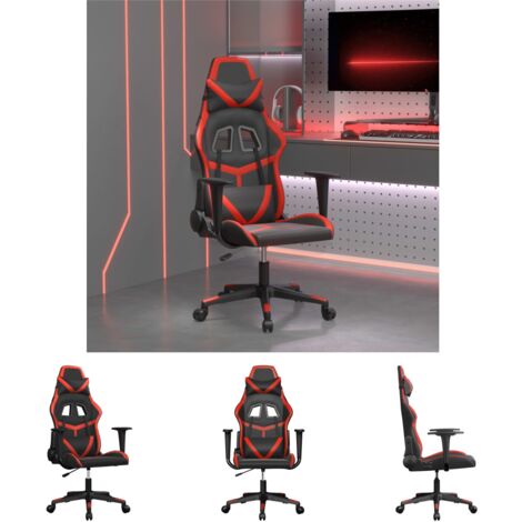 The Living Store Gaming-Stuhl Schwarz und Rot Kunstleder -  Gaming-Sessel