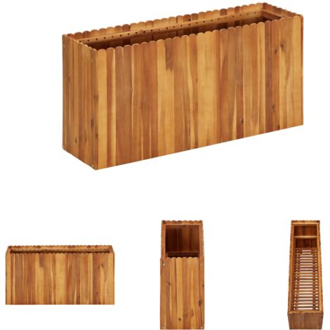 The Living Store Garten-Hochbeet 100 x 30 x 50 cm Massivholz Akazie -  Blumentöpfe & Pflanzgefäße